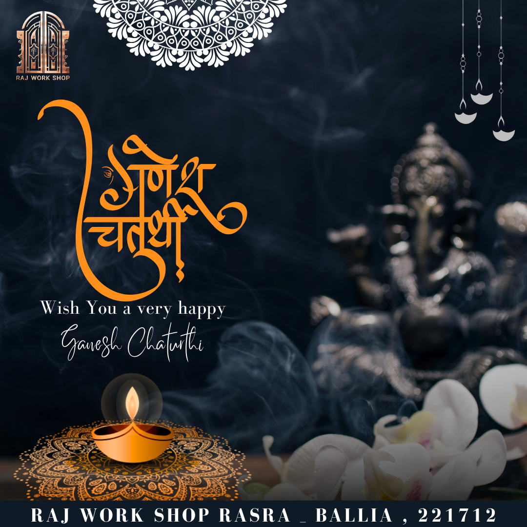 Black and Yellow Ganesh Chaturthi Social Media Post